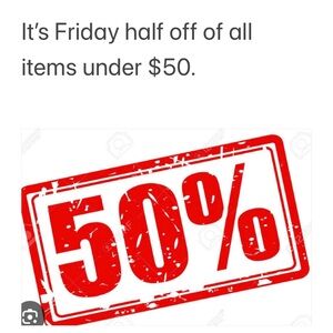 50% off of all items under $50